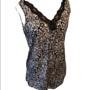 Liz Claiborne sleeveless pullover, blk/white, M